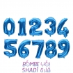 Foil balloon numbers "32" blue foreign